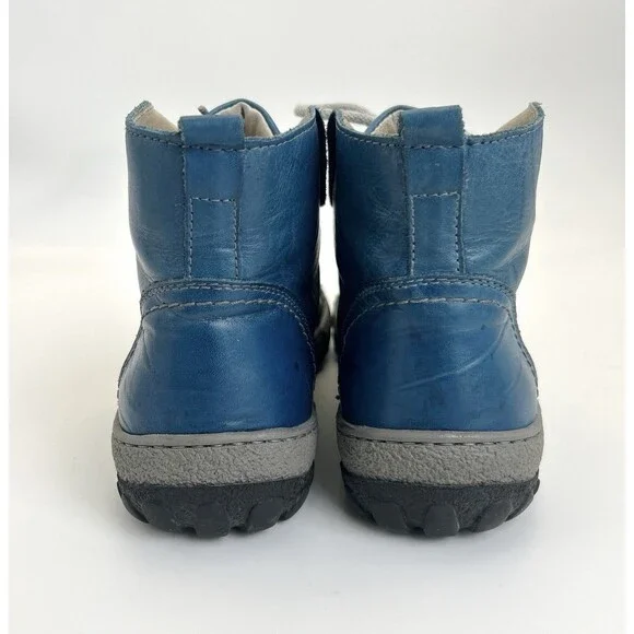 V Italia Kiki Boots Women's Sz EU39, US 8 Blue Teal Leather Ankle Lace Up Bootie - Picture 5 of 8